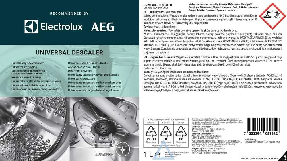 Universali nukalkinimo priemonė Electrolux, 1 l.