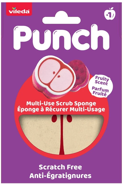 Valymo kempinė - Vileda Punch Universalus Kempinė, Tinkamas Indaplovėms, Obuolių Kvapas