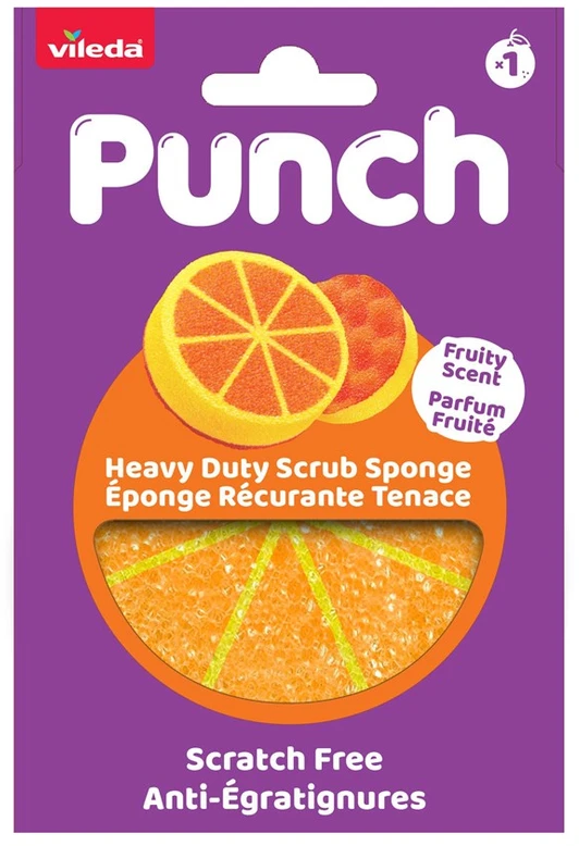 Vileda Punch Strong Oranžinis šveitimo kempinėlė, 1 vnt.