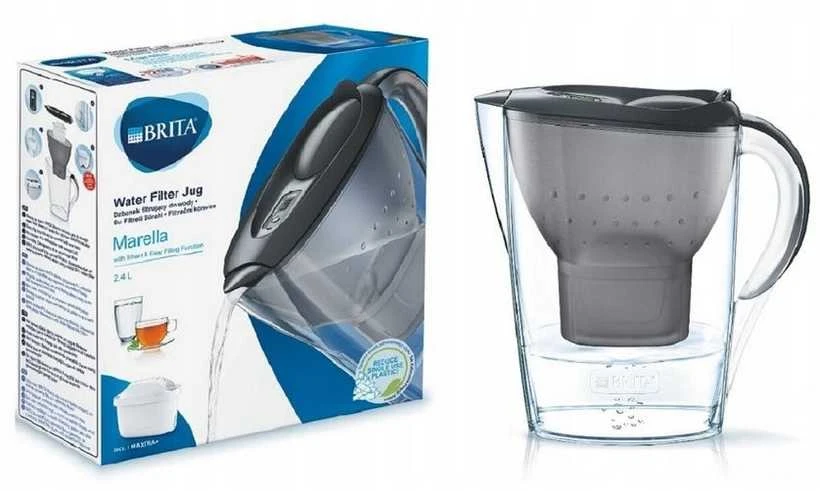 Vandens filtravimo ąsotis BRITA Marella Cool Graphite, 2,4 l + 1 vandens filtravimo filtras