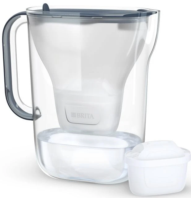 Vandens filtravimo ąsotis BRITA Style Essential 2.4L, pilkas su vandens filtrais MAXTRA PRO PURE PERFORMANCE, 4 vnt.