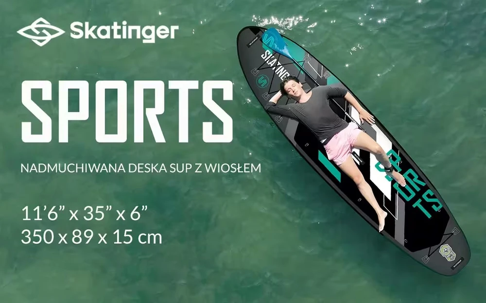 SKATINGER Pilkas Sports 350x89x15 Yoga SUP Board