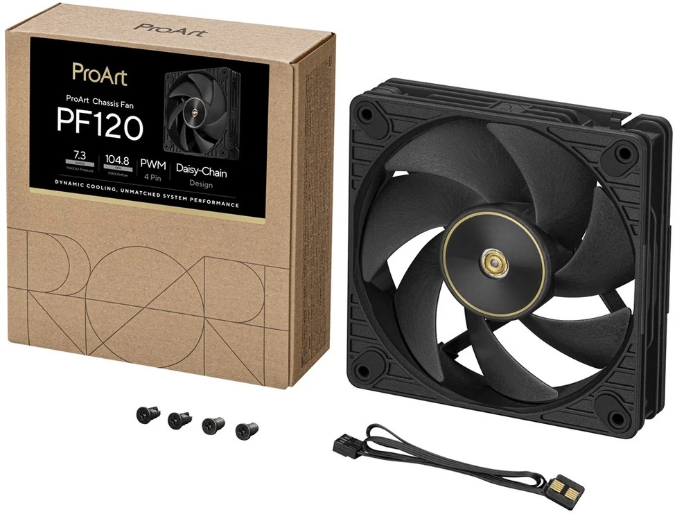 ASUS ProArt PF120 Fan PWM Juodas Kompiuterio dėklas 12 cm 1 pc(s)