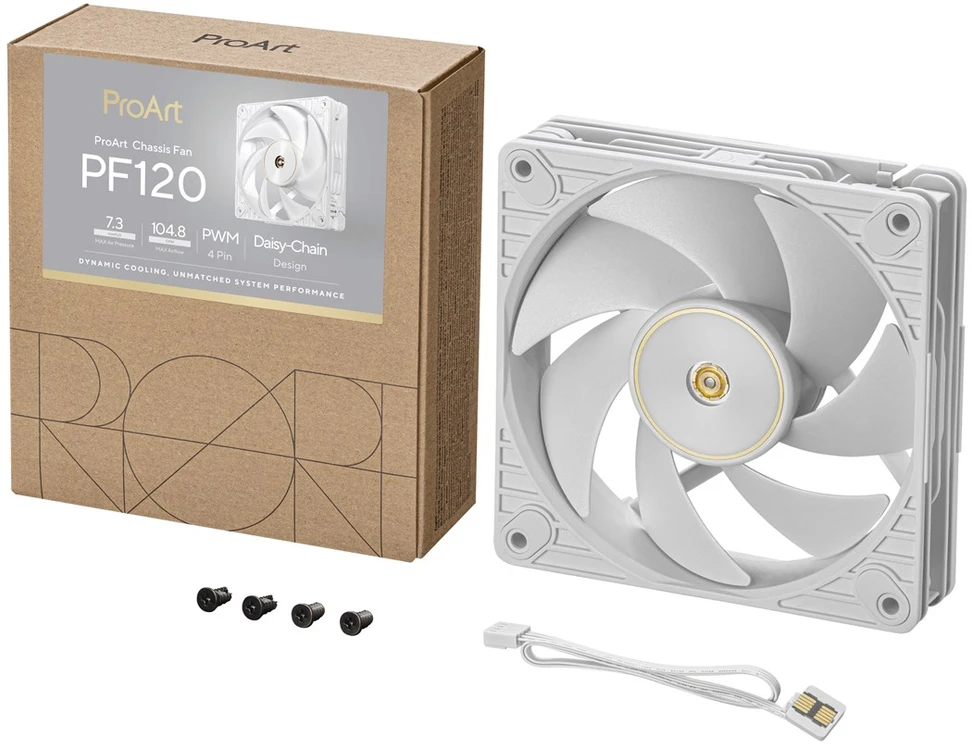 ASUS ProArt PF120 Fan PWM Baltas Kompiuterio dėklas 12 cm 1 pc(s)