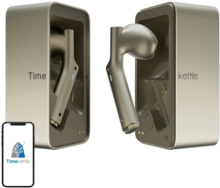 Timekettle W4 AI išmanios ausinės su vertimo funkcija, pilkos spalvos