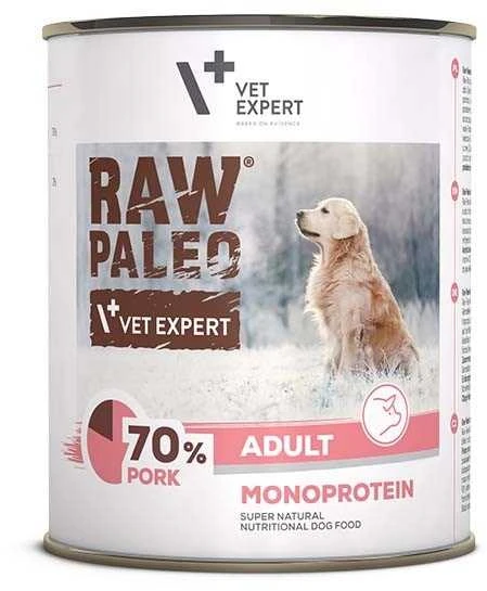 Vetexpert Drėgnas Šunų Maistas - RAW PALEO Monoproteinas Kiauliena 800g