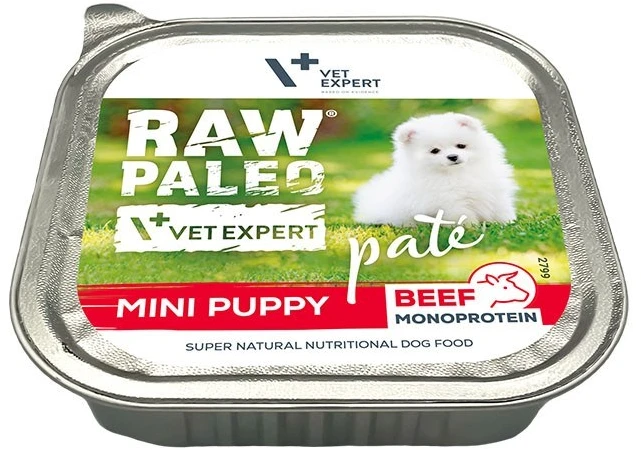 Vetexpert RAW PALEO Pate Mini Puppy jautiena - šlapias maistas šuniukams - 150 g