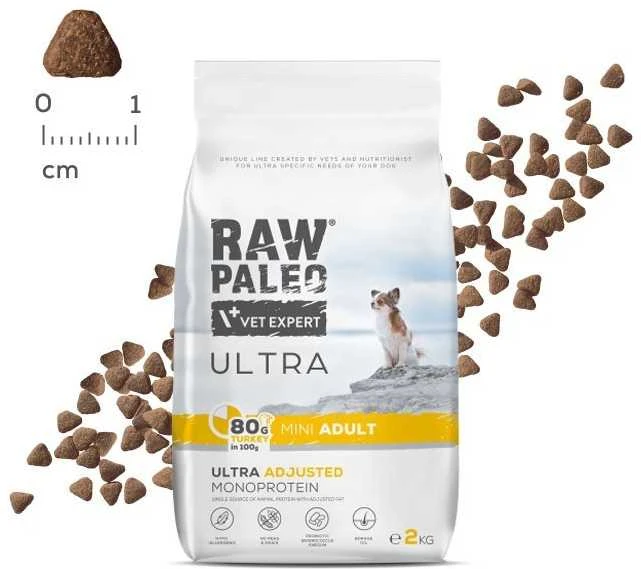 RAW PALEO Ultra Mini Adult kalakutiena - dry dog ​​food - 8kg