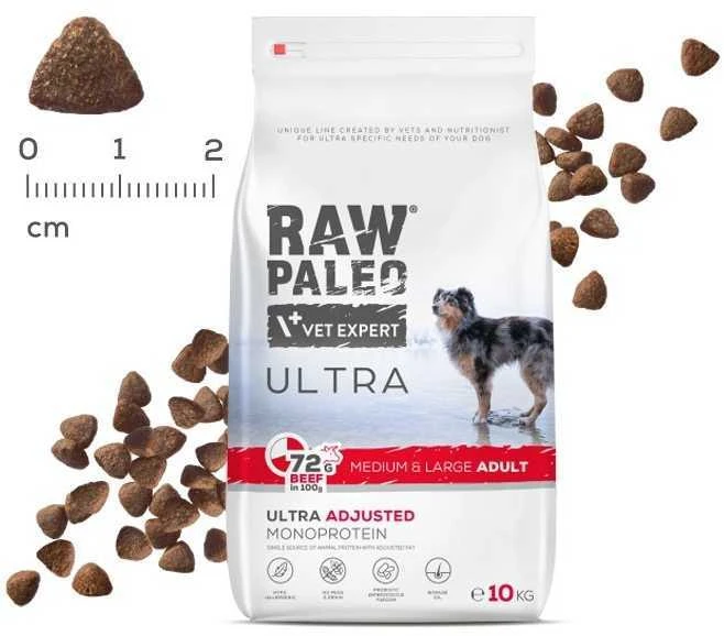 RAW PALEO Ultra Medium&Large Adult jautiena - sausas šunų maistas - 10 kg