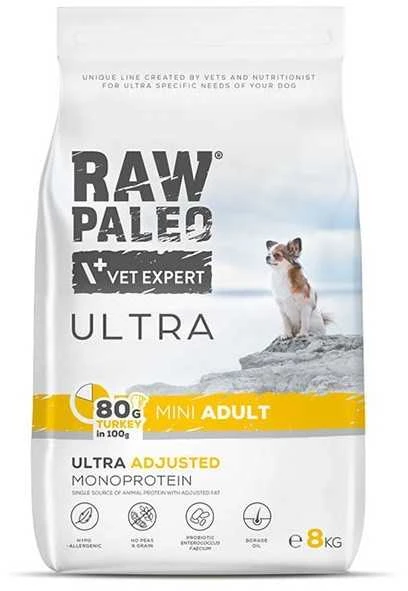 RAW PALEO Ultra Mini Adult kalakutiena - dry dog ​​food - 8kg