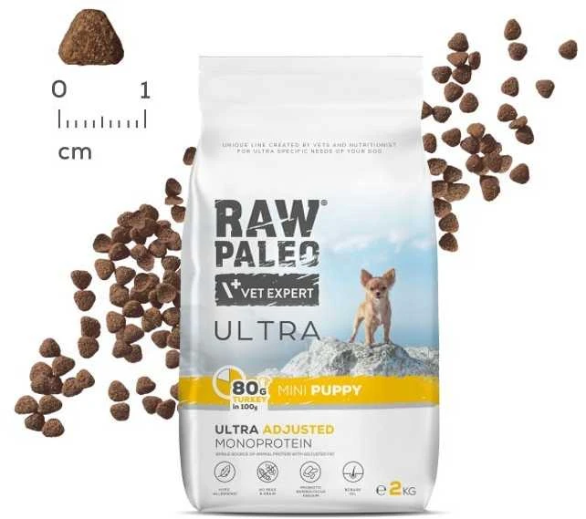 Vetexpert Šunų Maistas - RAW PALEO Ultra Mini Kalakutiena 2kg Be Grūdų