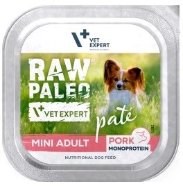 RAW PALEO Pâte Mini Adult Pork – drėgnas ėdalas šunims – 150g