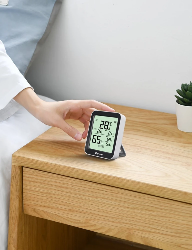 Govee H5075 Bluetooth termometras hidrometras su ekranu