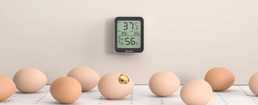 Govee H5075 Bluetooth termometras hidrometras su ekranu