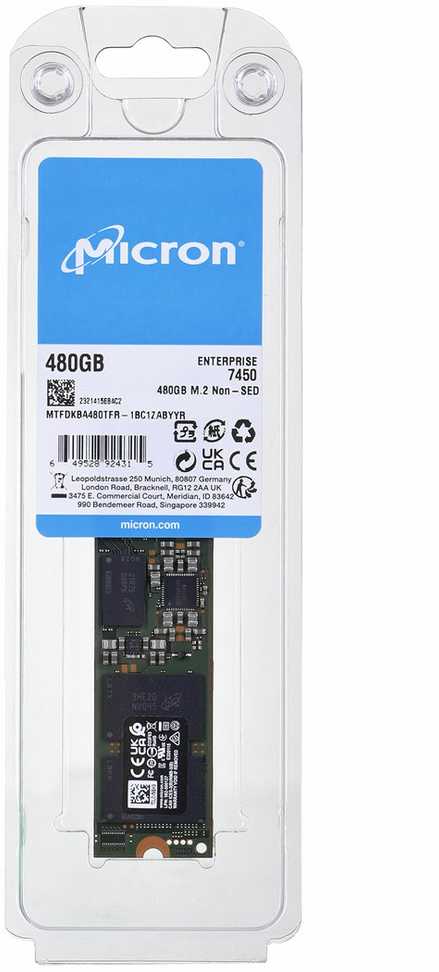 SSD Micron 7450 PRO 480GB M.2 (22x80) NVMe PCI 4.0 MTFDKBA480TFR-1BC1ZABYYR (DWPD 1)