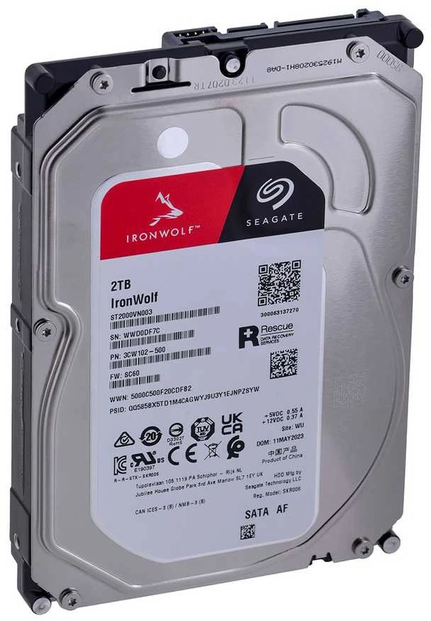 SEAGATE NAS HDD 2TB IronWolf 5400rpm 6Gb/s SATA 256MB talpykla 3,5 colio