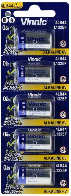 Vinnic 4LR44 6V baterijos, 5 vienetų pakuotė