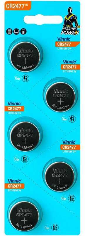 Vinnic CR2477 baterijos 5 vnt.