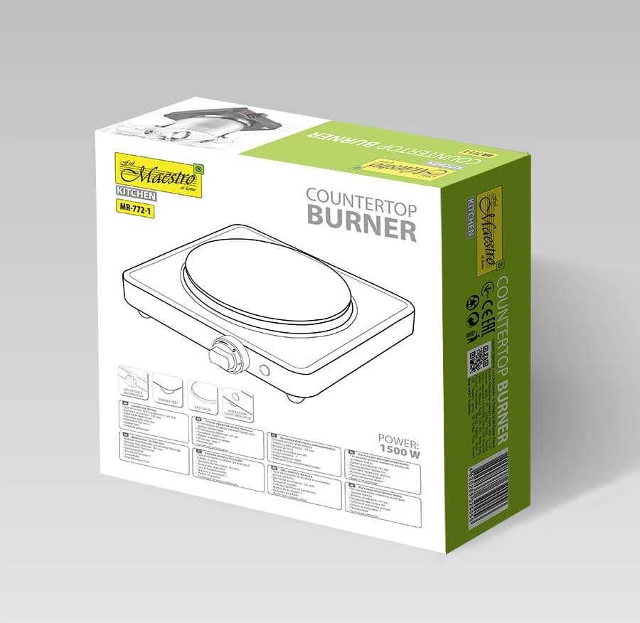 Maestro MR-772-1 hob Juodas Countertop Sealed plate 1 zone(s)