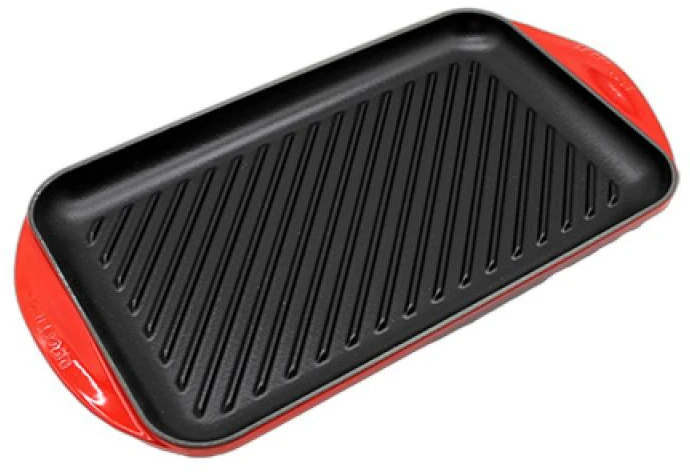 Virtuvės Indai - Le Creuset Grilio Lenta Didelė 47x25cm Ketaus Vyšninė Raudona