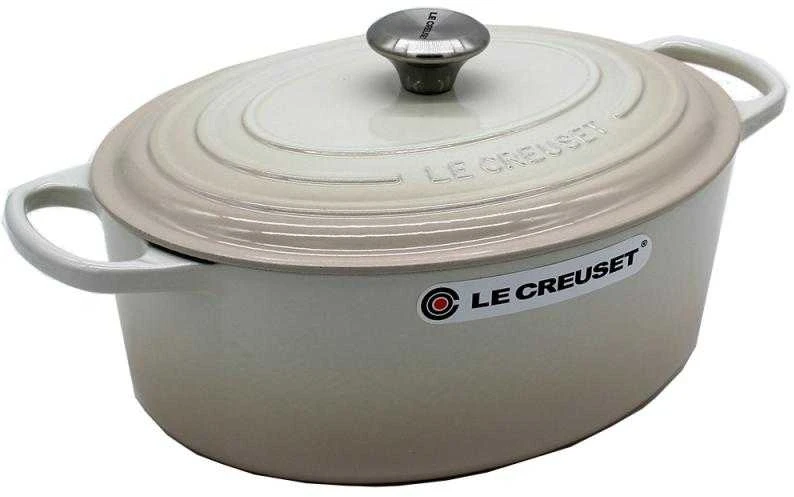 Virtuvės Indai - Le Creuset Signature Keptuvė 6.3L Ketaus Emaliuota Ovali 31cm Meringue