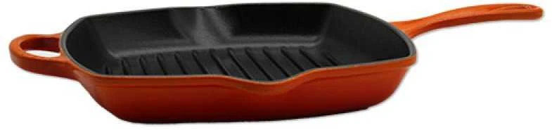 Virtuvės Indai - Le Creuset Signature Kvadratinė Grilio Keptuvė 26cm Indukcinė Indaplovėje Saugoma Raudona