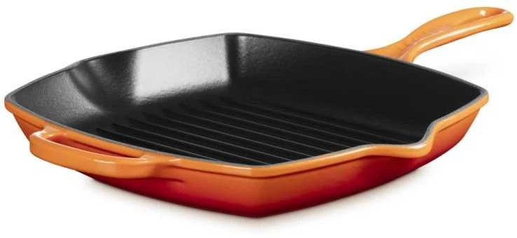 Virtuvės Indai - Le Creuset Signature Kvadratinė Grilio Keptuvė 26cm Indukcinė Indaplovėje Saugoma Raudona