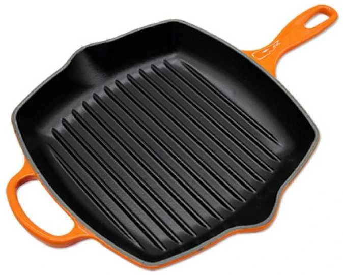 Virtuvės Indai - Le Creuset Signature Kvadratinė Grilio Keptuvė 26cm Indukcinė Indaplovėje Saugoma Raudona