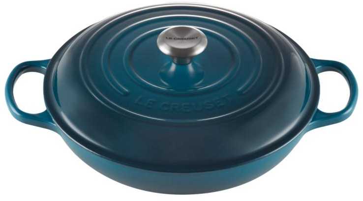 Virtuvės Indai - Le Creuset Signature Seklioji Keptuvė 30cm Gili Mėlyna