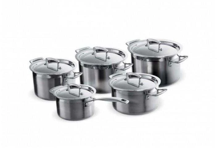 Virtuvės Indų Rinkinys - Le Creuset 3-Sluoksnis 5-Dalių Nerūdijančio Plieno Puodų Rinkinys