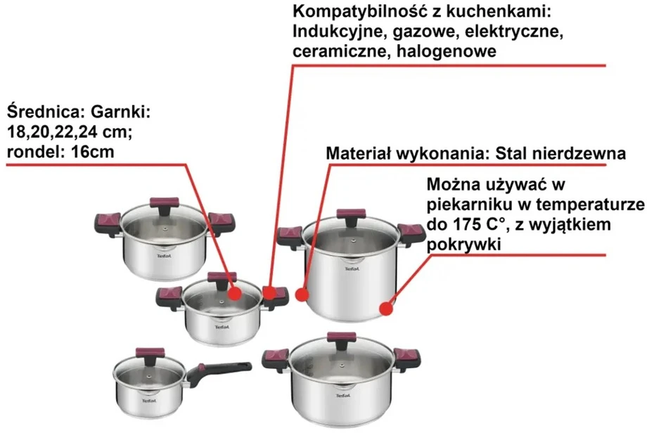 Puodų rinkinys TEFAL Cook & Clip 10 vnt. G723SA74
