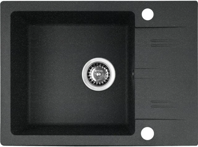PYRAMIS LEFKADA sink (59x44) 1B 1D juodas + Lungo volcano Juodas Edition tap - 070261111LBE