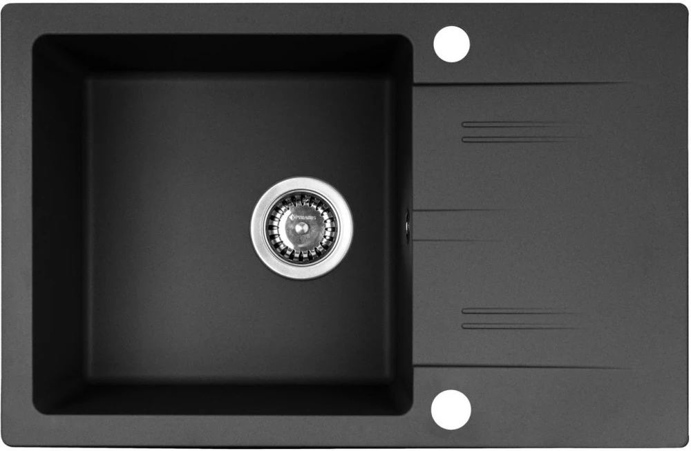 PYRAMIS LEFKADA sink (68x44) 1B 1D juodas + Flessi Juodas Edition tap - 070 260 611F