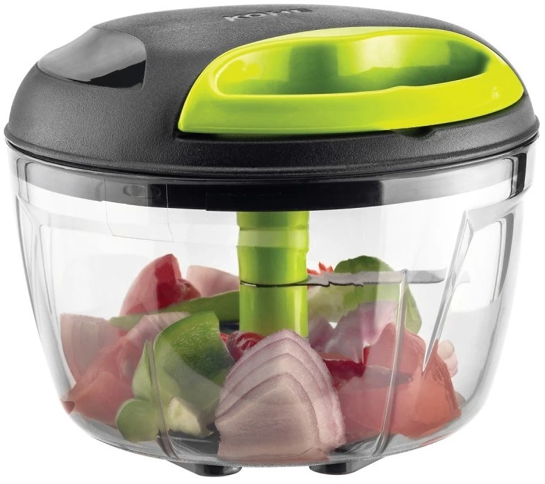 KOHE 600 ml vegetable shredder, 3 blades, žalias and juodas