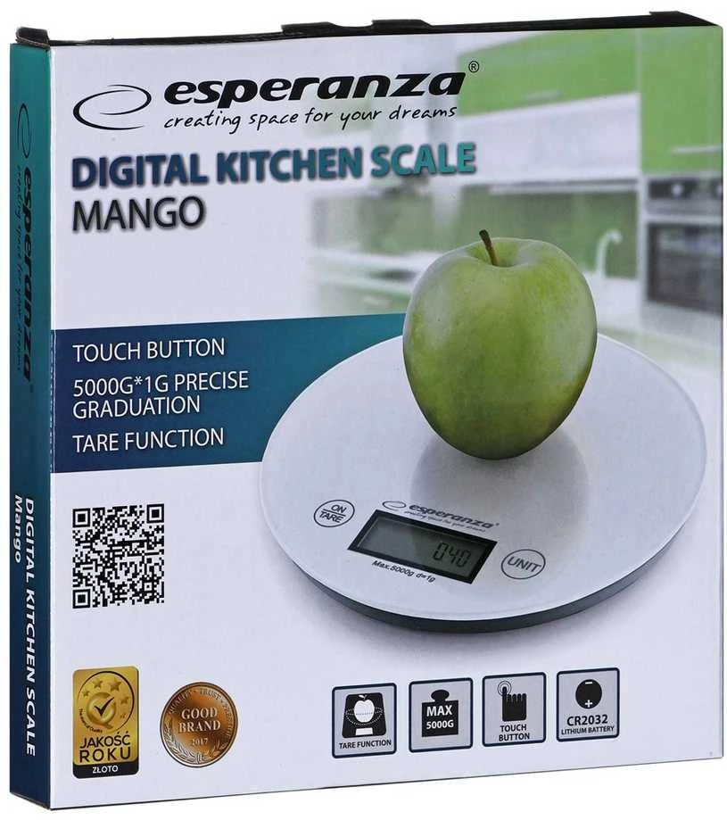 Virtuvinės svarstyklės ESPERANZA EKS003W MANGO (baltos)
