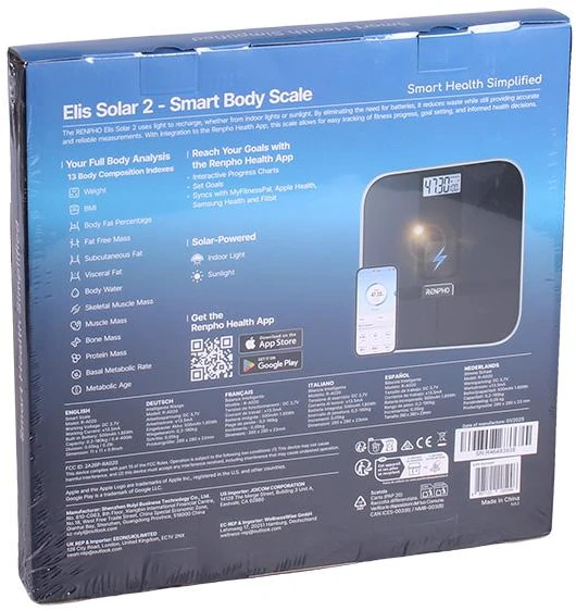 Svarstyklės RENPHO Elis Solar 2 Smart Scale Juodas