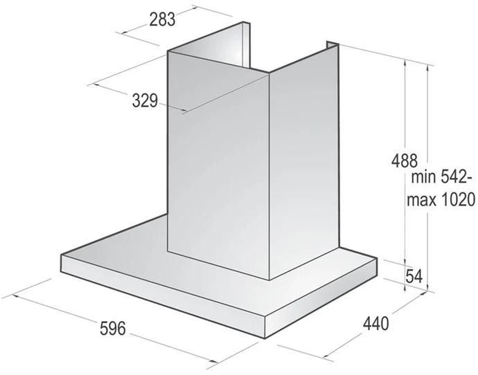 Gorenje WHT66236B Sieninis Juoda 469 m³/h