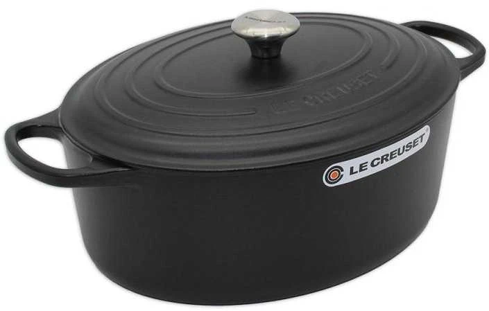 Virtuvinis Indas - Le Creuset Signature Keptuvė 8.9L Emaliuotas Ketaus Karščiui Atsparus Juodas