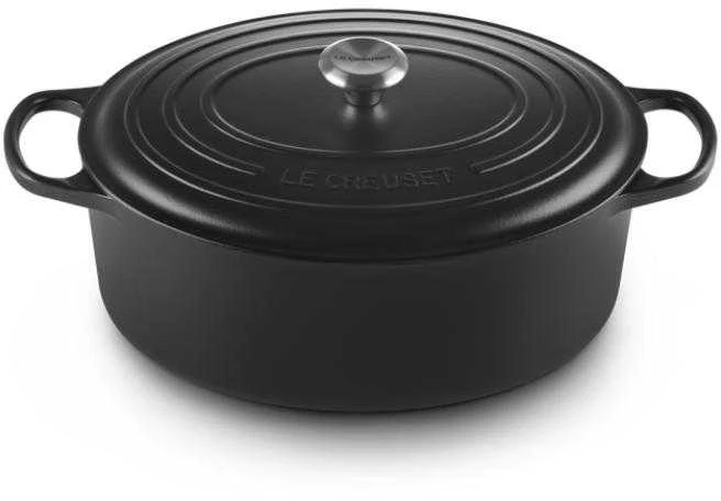 Virtuvinis Indas - Le Creuset Signature Keptuvė 8.9L Emaliuotas Ketaus Karščiui Atsparus Juodas