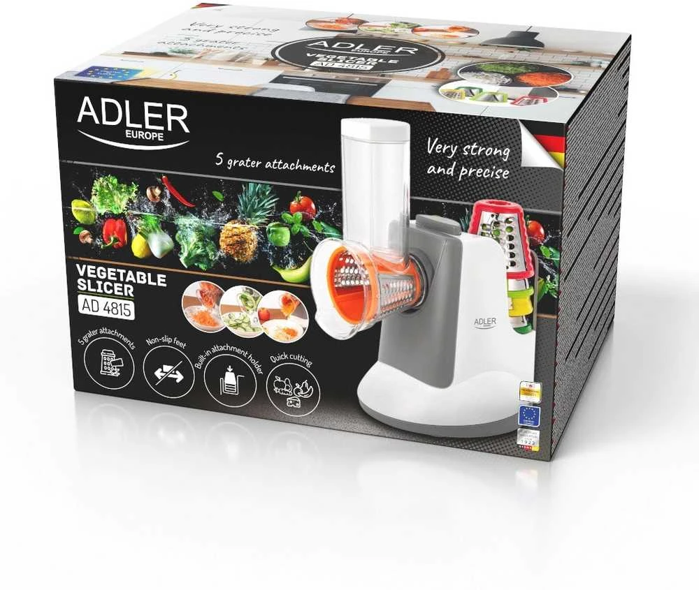Adler AD 4815 Daržovių smulkintuvas, Baltas/Pilkas