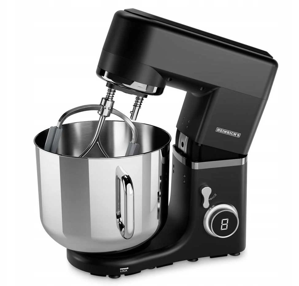 Virtuvinis kombainas HEINRICH'S HKM 8120 Stand Mixer 1800 W 12 L Juodas