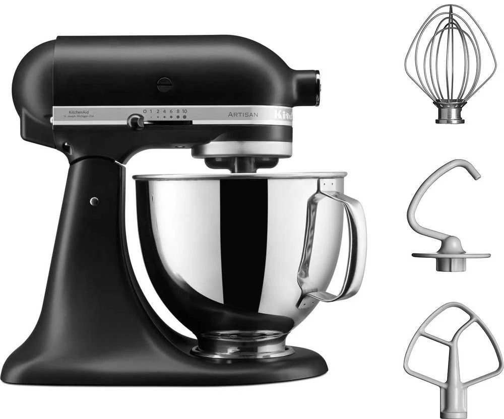 Virtuvinis kombainas KitchenAid Artisan 5KSM125, 4,8 l, Matinės juodos spalvos