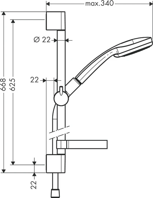 Hansgrohe Croma Dušo komplektas 100  Vario/Unica`C 65cm