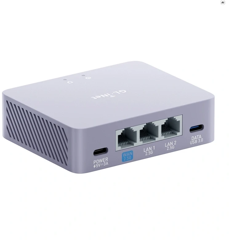 VPN šliuzas - GL.iNet GL-MT5000 šliuzas 3×2,5 Gb/s Multi-WAN USB-C 3.0 1 GB 8 GB