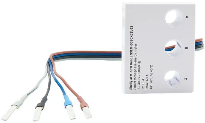WiFi energijos skaitiklis - Shelly 3EM-63W Gen3 WiFi energijos matuoklis 3 fazių stebėjimui