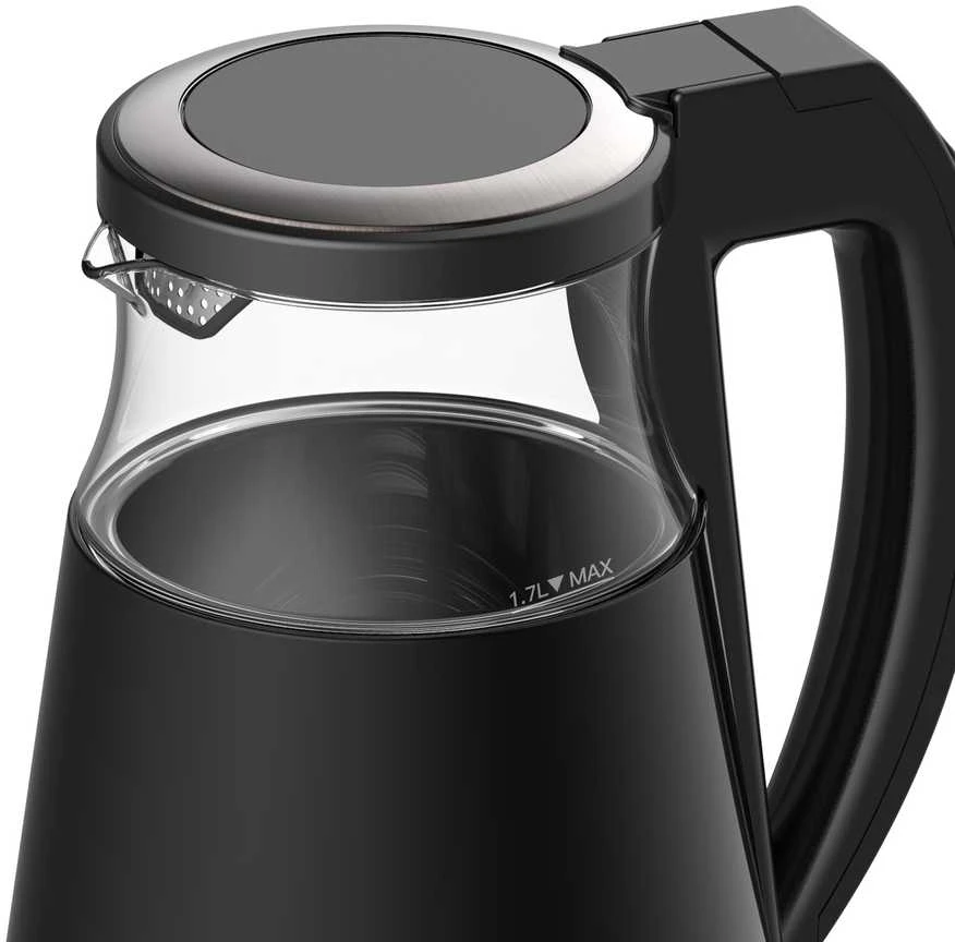 Xiaomi | Elektrinis stiklas Virdulys EU | Elektrinis | 2200 W | 1,7 l | Stiklas | 360° sukamasis pagrindas | Juodas/Nerūdijantis plienas