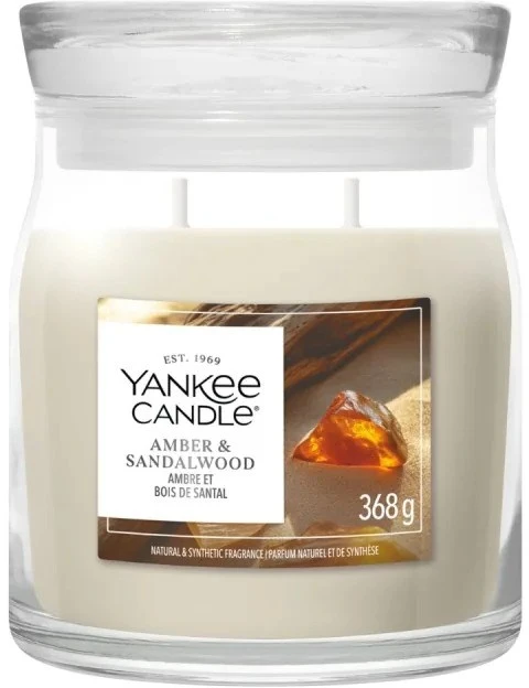 Yankee Candle Aromatinė žvakė Signature glass medium Amber - Sandalwood 368 g