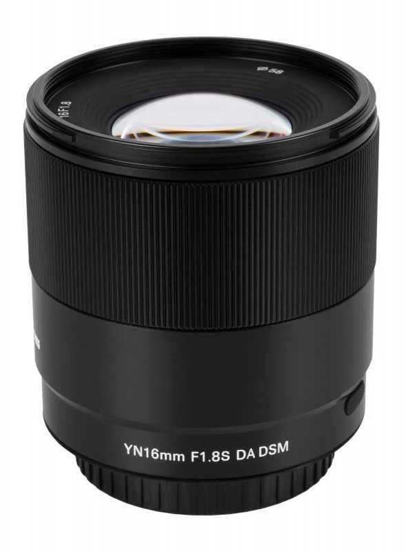 Yongnuo YN 16 mm f/1.8 DA DSM objektyvas, skirtas Sony E