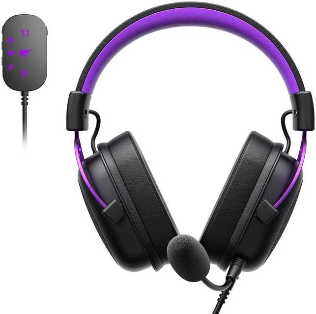 Havit H2002C+U - žaidimams ausinės (juodas ir violetinė)
