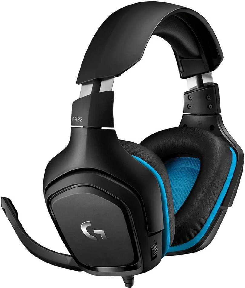Logitech G432 7.1 Surround Sound ausinės su laidu žaidimams, Juodos